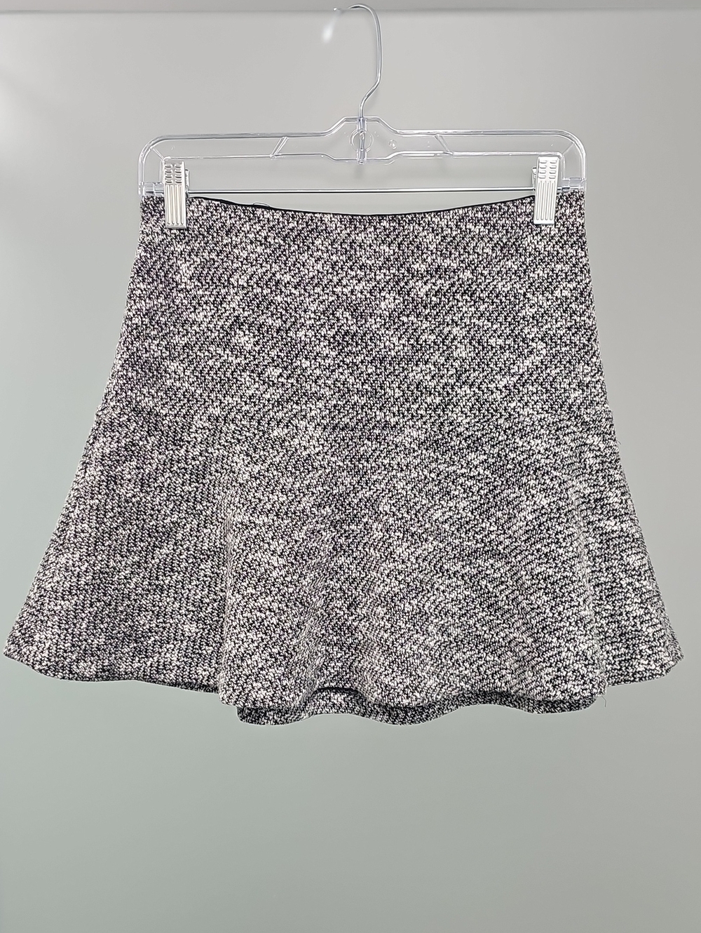 LOFT Black and White Tweed Circle Skirt